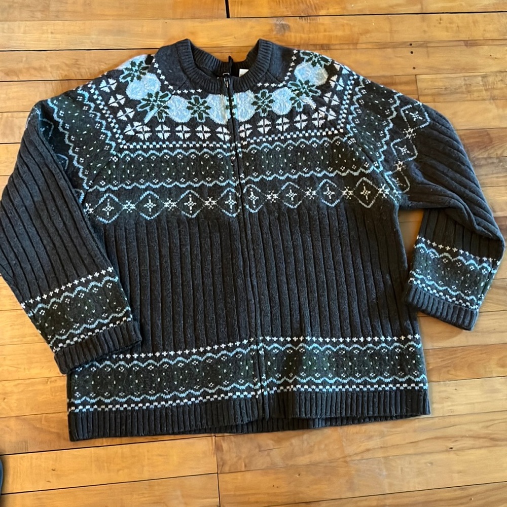 Vintage Field Gear Woman’s Shetland Wool zip up Sweater jacket 1X